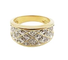 ROSS SIMON 925 Silver  Shiny Genuine Diamonds Two Tone Band Ring Sz 8  RG15412