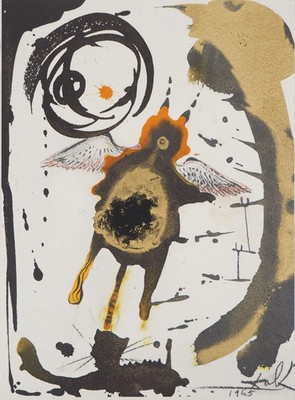 Salvador DALI: Die Schöpfung Der Vögel - Signierte Lithographie Auf Papier
