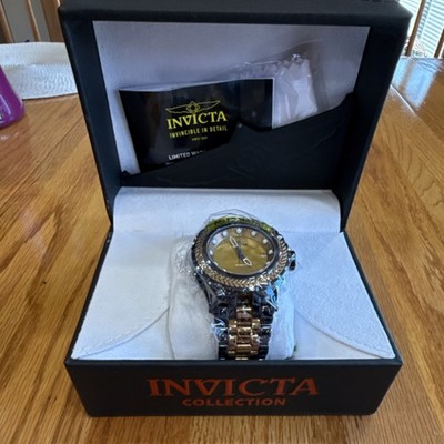Invicta Automatic Gold Dial Metal Bracelet Wristwatch with Box & Manual