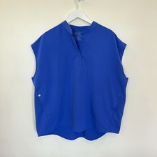 Figs Scrub Top Womens XXL Blue Rafaela Oversized Technical Collection Nurse