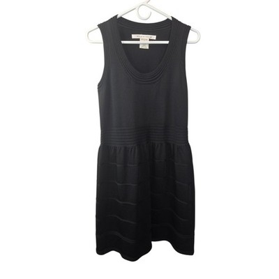 Max Studio Knit Dress Womens Large Black Sleeveless Ribbed Fit and Flare 3911155