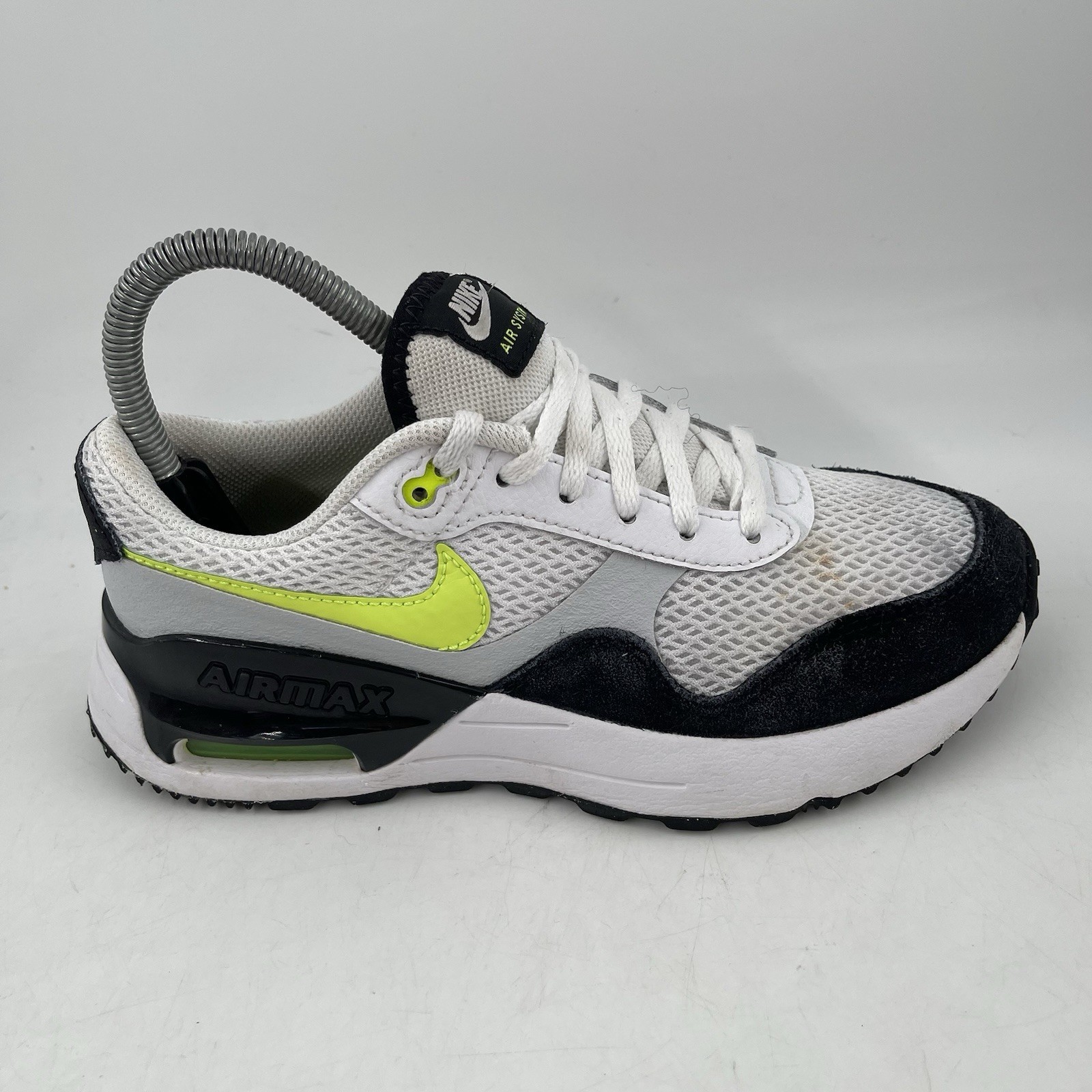 SAOLA Scarpe da ginnastica Nike Big Kids Air Max SYSTM GS taglia 4 Y bianche Volt Lime stringate