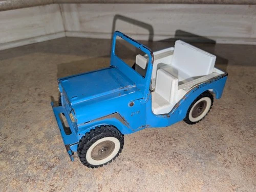 Jeep Tonka Vintage Pressed Steel Baby Blue  Original Missing Fender 3d Parts
