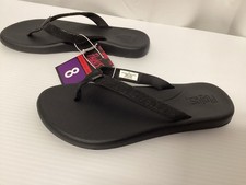 Flojos Women  s Memory Foam Black Thong Flip Flop Sandals SZ 8 New