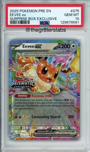 Eevee ex - 2025 Prismatic Evolutions - Surprise Box Exclusive - #075/131 - PSA10