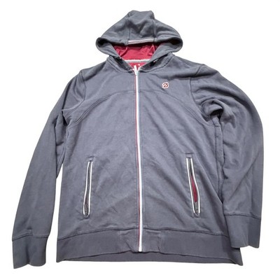Fourlaps x Peloton Womens Gray Full Zip Hoodie Sweatshirt Thumbholes Large
