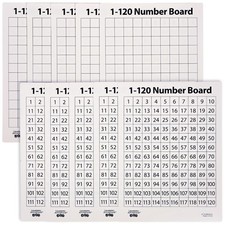 LEARNING ADVANTAGE Dry Erase Boards - Numbers 1-120 - Set of 10