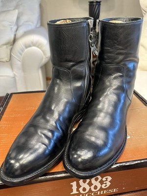 Lucchese Custom Classic's Men's Handmade Black Oiled Calfskin Scout Boot 11 D!