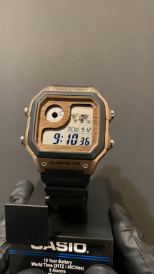Custom Casio AE1200 Walnut Wood Dial Mod Handmade Watch Real Wood