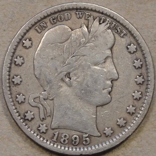 1895-S Barber Quarter 25c F-VF as Pictured L3-2
