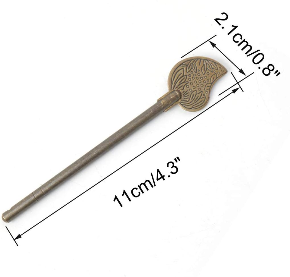 Metal Household Chinese Leaf Style Cabinet Key Latch Door Bolt Locking ...