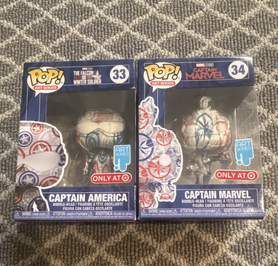 Funko Pop! Vinyl Marvel Captain America & Captain Marvel Art Series Target (2)