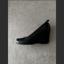 Women 7.5US Margiela Mm6 Leather Shoes Pumps Wedge Sole Women Heel Shoes Origina