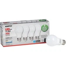 Satco 75W Equivalent Natural Light A19 Medium LED Light Bulb (4-Pack) S28770