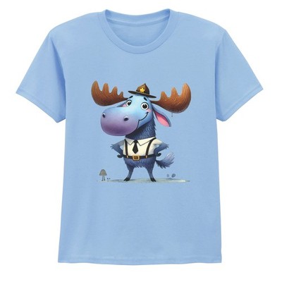 Waldläufer blau Elch Cartoon Jungen Mädchen Kinder T-Shirt Geburtstag Geschenk für Kinder