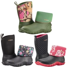 HISEA Women Waterproof Rain Boots Garden Work Boot Foldable Shaft+Printed Lining