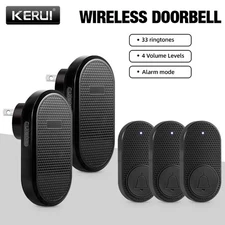  2 Plug-in Doorbell Waterproof Long Range Door Bells Cordless 3 Wireless Chime
