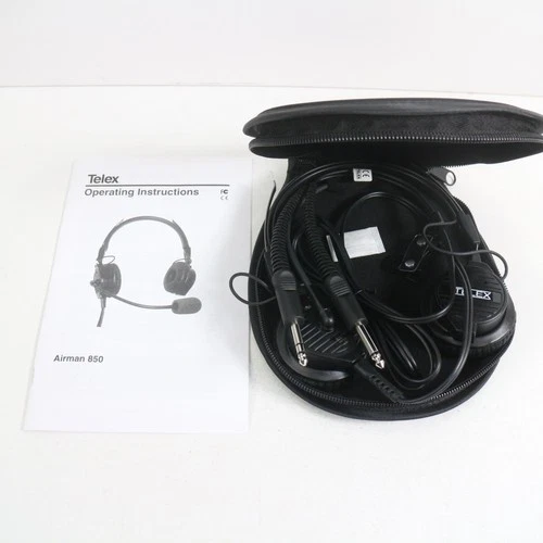 Telex Airman 850 ANR Dual Plug Aviation Headset with Protective Carrying Case /5