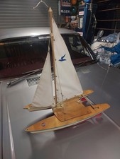 Vintage 70s Seifert Gunther German Catamaran Sailboat Pond Boat Large 25" X 20"