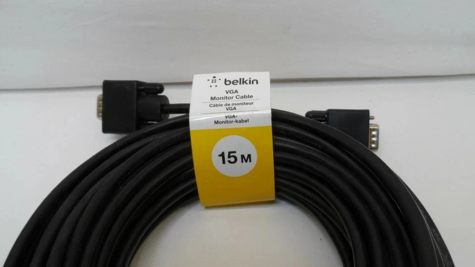 15m VGA Monitor Kabel Anschluss PC Bildschirm Kabel Schwarz - Bild 2 von 3