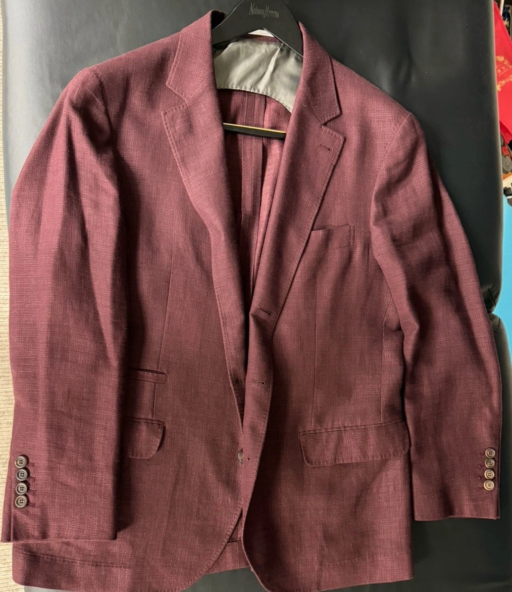 Brunello Cucinelli Men's Maroon Sport Coat Blazer Italian Tailored Size 54 - product detail image 5