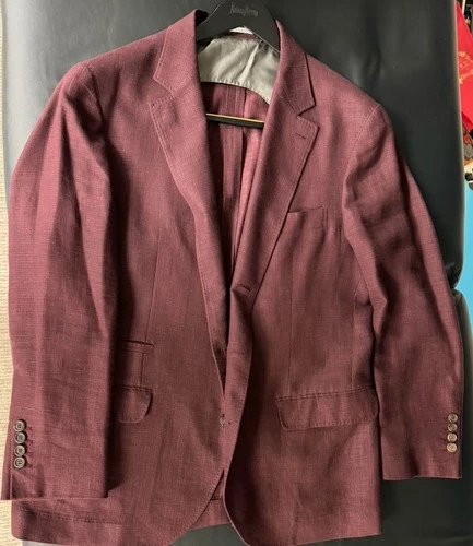 Brunello Cucinelli Men's Maroon Sport Coat Blazer Italian Tailored Size 54 image 5