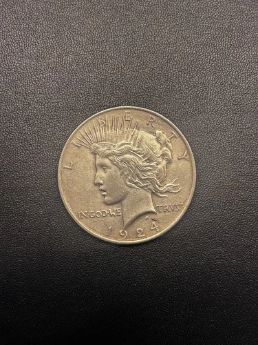 1924 Peace Dollar $1 Silver Coin Philadelphia Circulated Business Strike KM#150