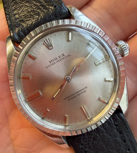 Rolex Oyster Perpetual 36 Watch Ref. 1018 Steel Vintage Silver Dial Automatic