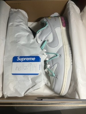 Nike Off-White Dunk Low Sail Neutral Grey Green Glow Lot 04 DM1602-114 Virgil