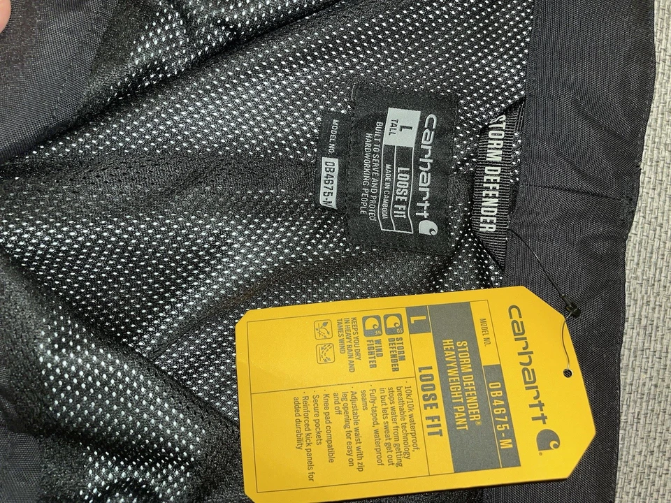 Pantalones impermeables de peso pesado Carhartt Storm Defender para hombre LG TALL calce suelto nuevos con etiquetas Foto 2 de 3