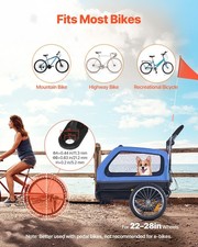 New Dog Bike Trailer, Supports up to 88 lbs, 2-in-1 Pet Stroller Cart Bicycle
