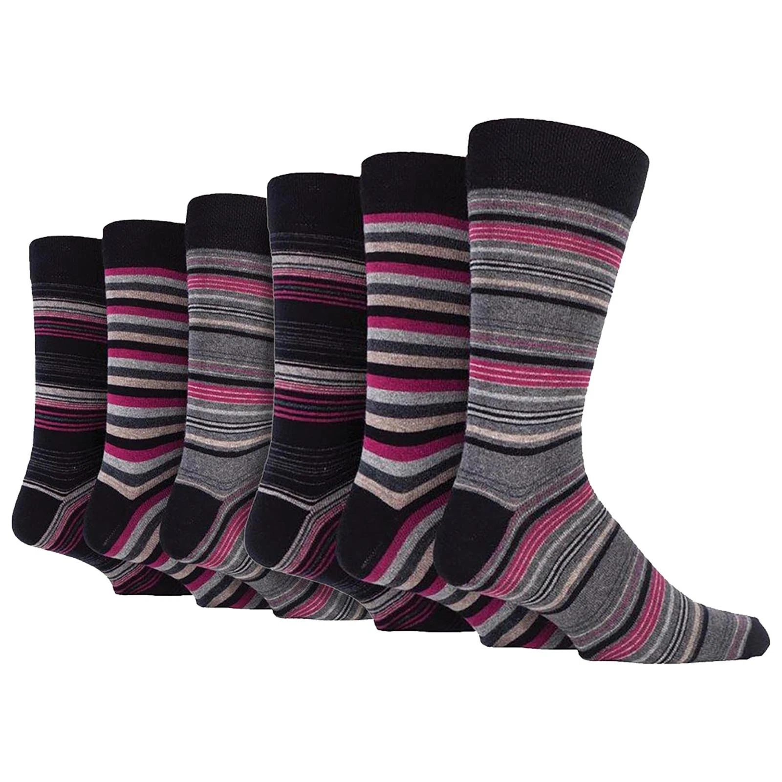 Mens Striped Socks by Sock Snob - 12 Pairs Cotton Dress Socks for Suit