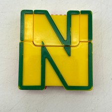 VINTAGE Alpha Bots Letter N Green Yellow Transforming Robots Alphabet