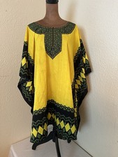 ESY Studio EY Yellow Dashiki Caftan Kaftan Tunic One Size Boho Festival Unisex