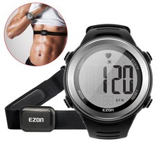 Heart Rate Monitor with Chest Strap, Waterproof Sports Watch, Stopwatch, HRM