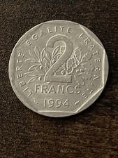 1994 France 2 Two Francs Rare Date Beautiful Actual Coin TC1908*