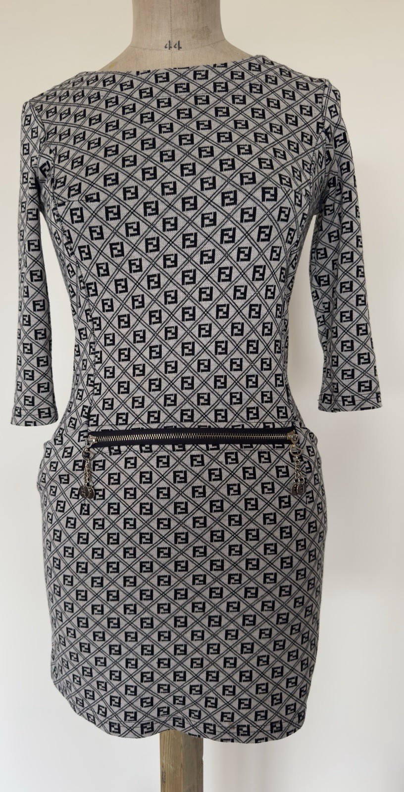 Fendi Roma Zucca Dress S Black White monogram No Tags See Description