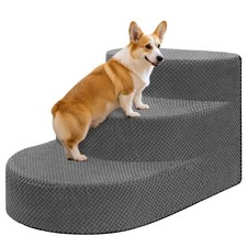 Dog Stairs for Small Dogs, Foam Steps for Small Dogs  Cats, 3 Steps Dog Ramp...