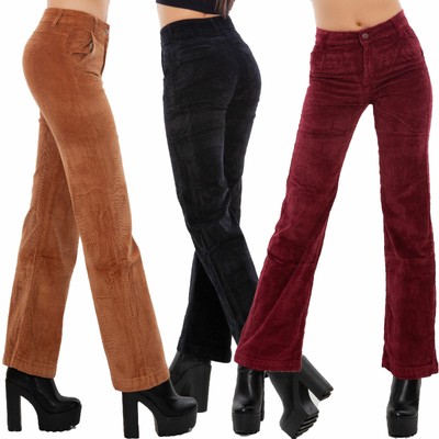 Pantaloni donna palazzo campana velluto costine basic eleganti TOOCOOL  A2128 | eBay