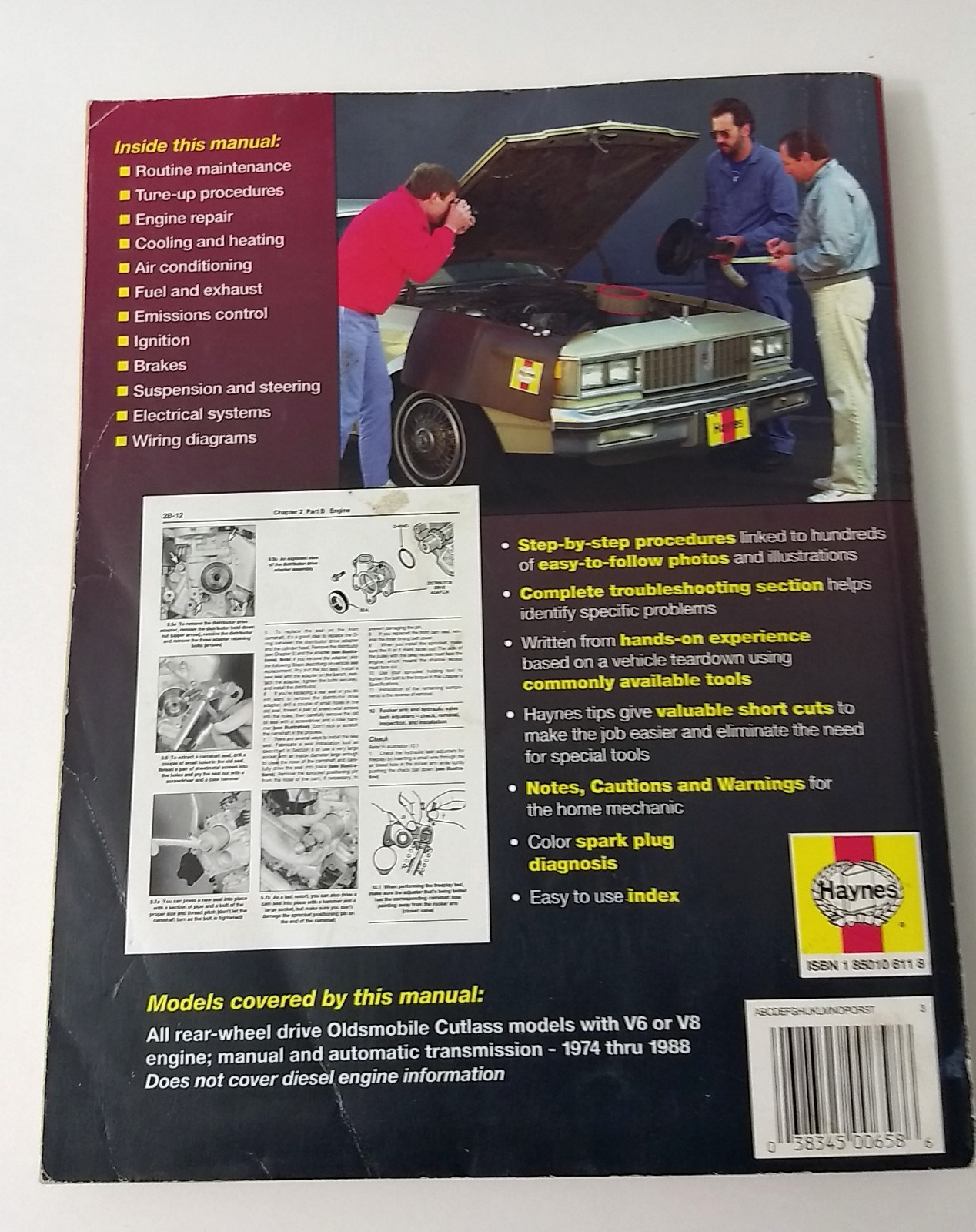 Haynes Auto Repair Manual 1974 Thru 1988 Oldsmobile Cutlass All RWD V6 & V8  | eBay