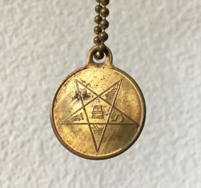 Vintage Keychain ORDER OF THE EASTERN STAR Key Fob Ring Chapter Member O.E.S.