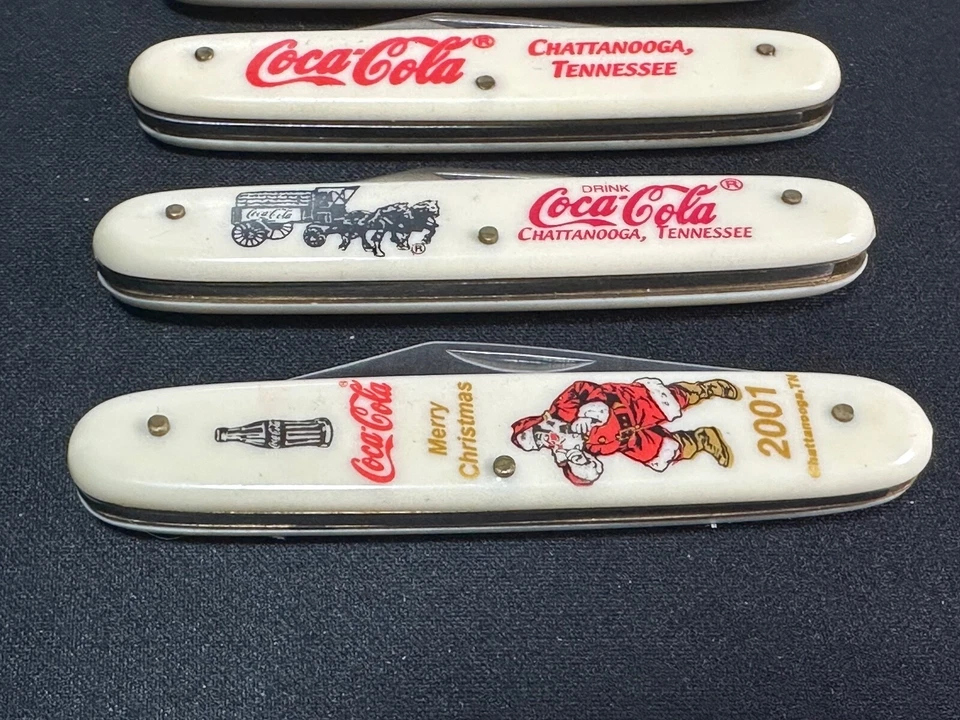 Faca dobrável Flying Falcon Coca-Cola Chattanooga anúncio talheres gelo CONJUNTO COMPLETO!! - Imagem 2 de 4