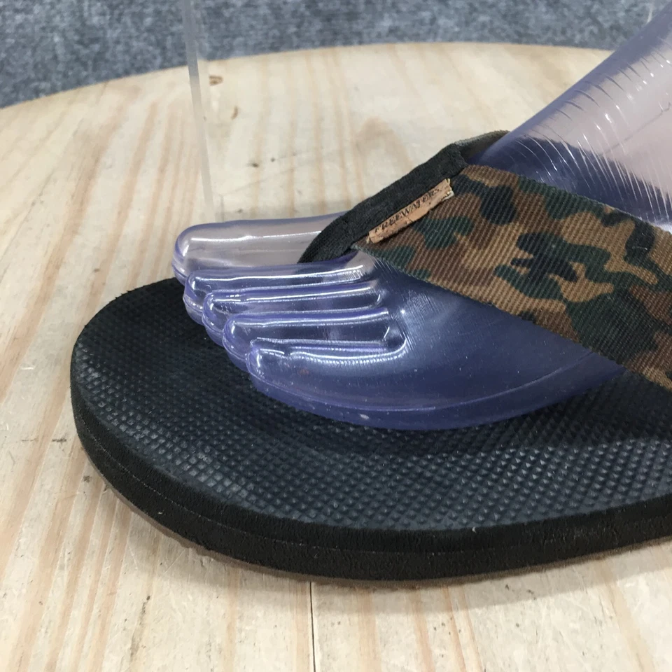 Free Waters 凉鞋女式 10 迷彩拖鞋人字拖棕色休闲露趾 — 第 3/4 张图片