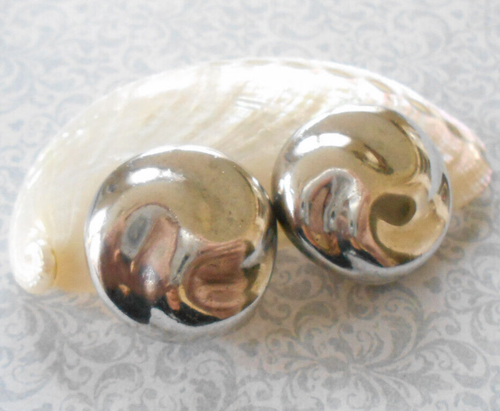 Round Swirl Mexico Taxco TC-73 Vintage Sterling Clip On Earrings 3639R - Picture 3 of 13