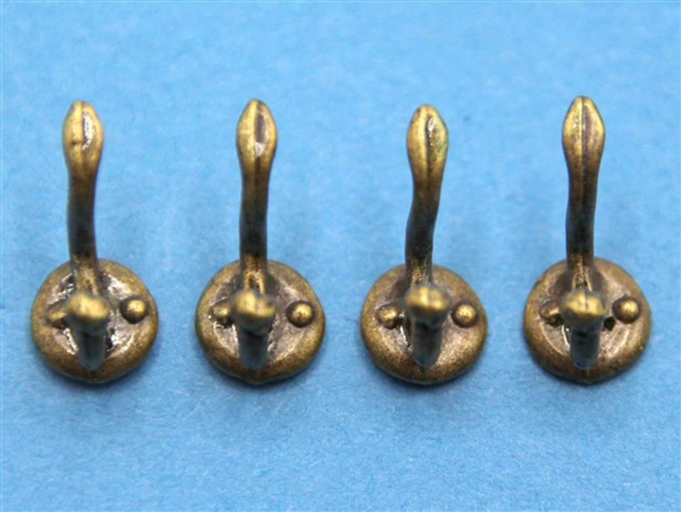 4 Loose Metal Coat Hooks Tumdee 1:12 Scale Dolls House Miniature 371 - Image 2 of 4