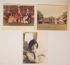 Vintage Kennedy White House Photo Jacqueline Printed Signature LBJ Fam Lot Of 3