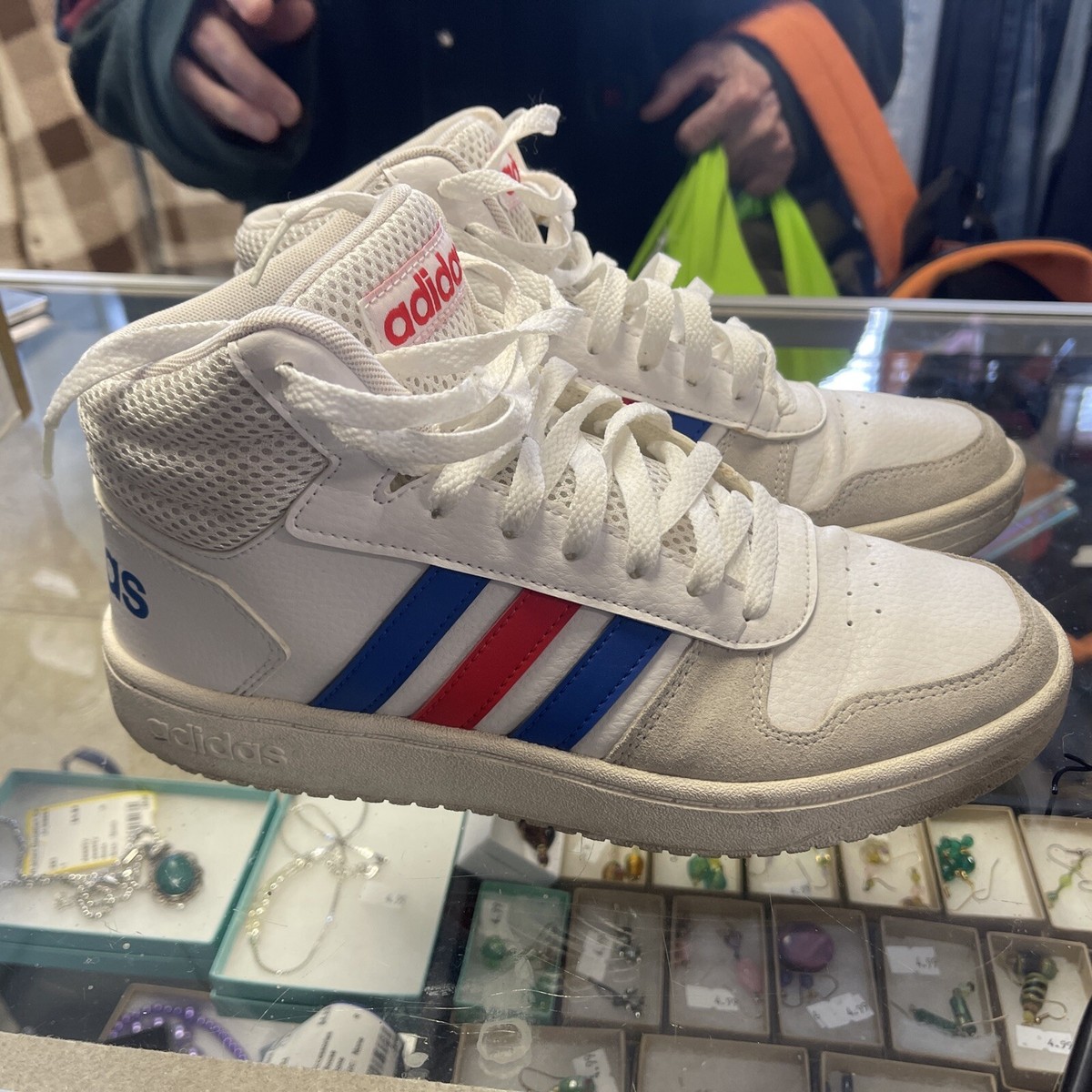 adidas hoops 2.0 mid red white blue