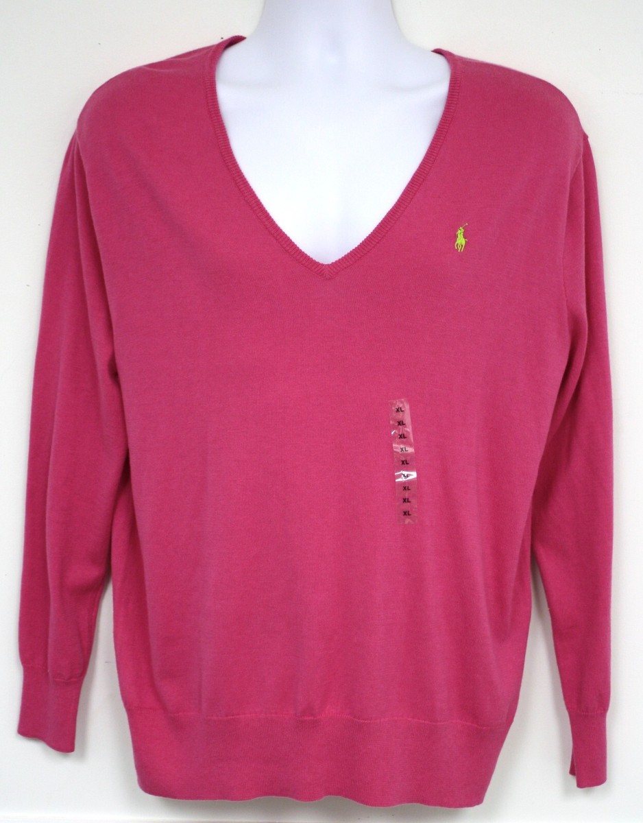 Polo sports pink スウェット NWT POLO RALPH LAUREN Womens XL Blaze Knockout Pink Polo