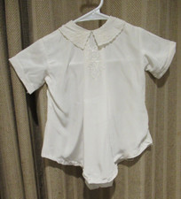 Vintage Baby christening outfit one piece coat hat embroidered precious baby