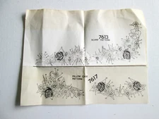 Vintage Tri-Chem Floral Dresser Scarf&PillowCase Pattern Chart Liquid Embroidery